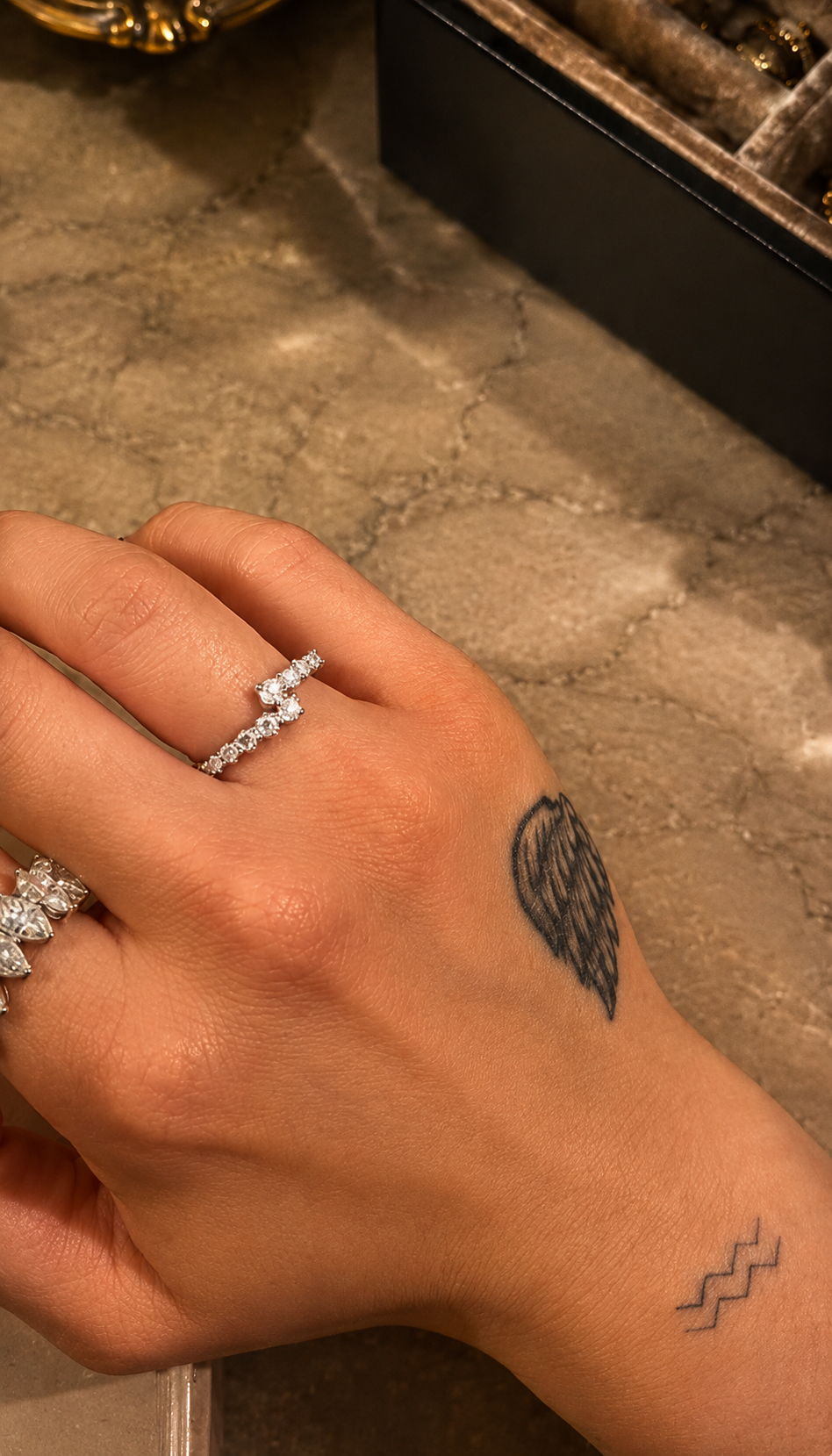 Lumière Cascade Moissanite Half Eternity Ring
