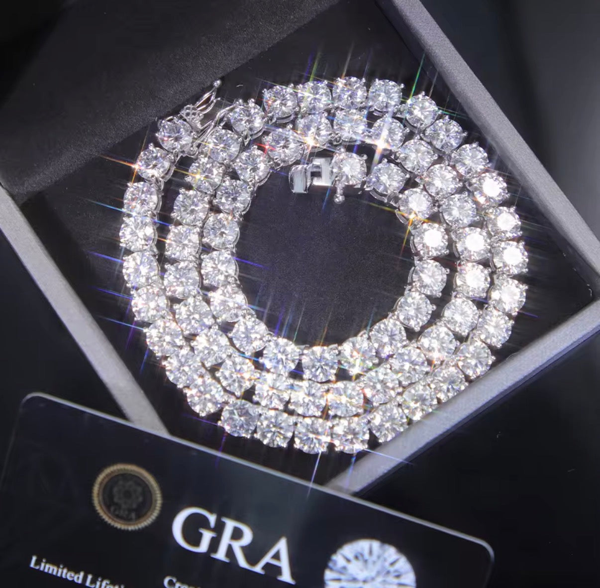 Classic 3mm Moissanite Riviera Necklace