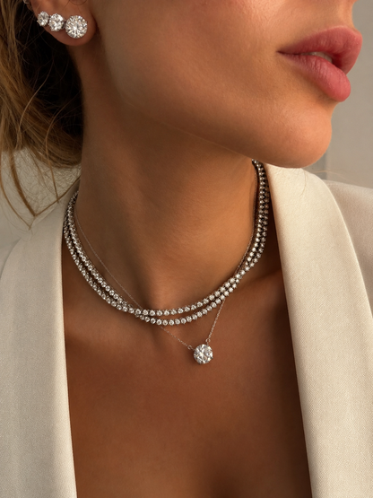 Anne 3mm Moissanite Riviera Necklace
