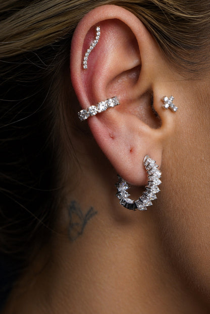 Windsor Wave Ear Climber — Moissanite