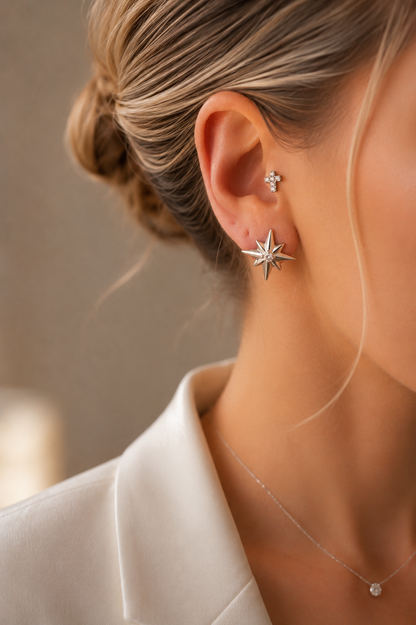 North Star Moissanite Studs
