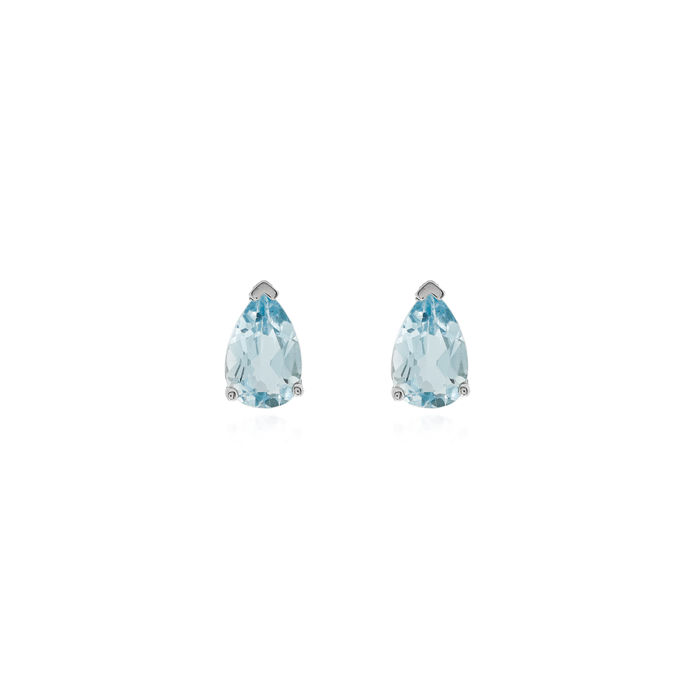 Gaia Pear Natural Aquamarine Earrings