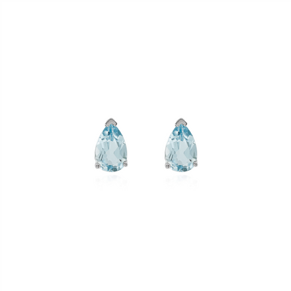 Gaia Pear Natural Aquamarine Earrings