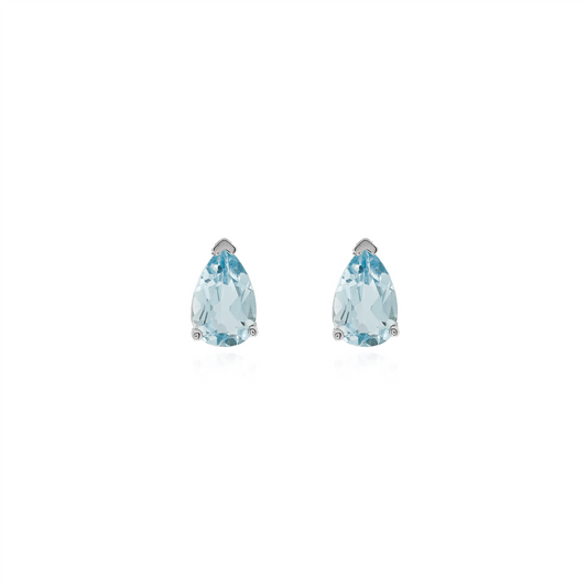 Gaia Pear Natural Aquamarine Earrings