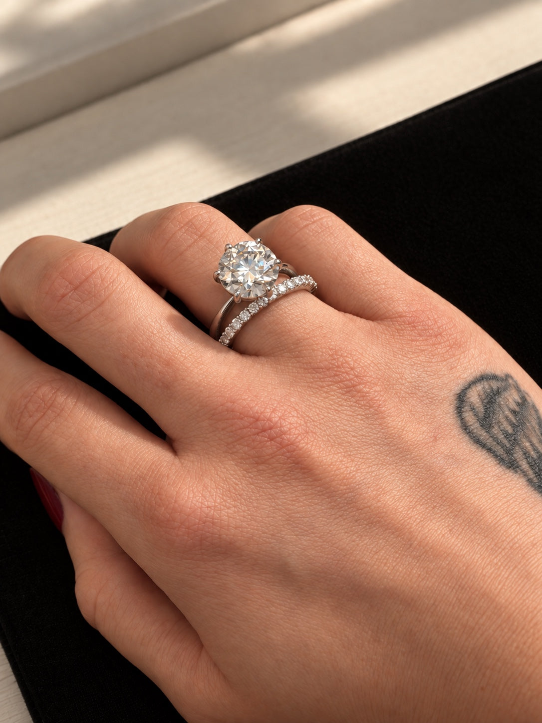 11mm Moissanite Solitaire Ring