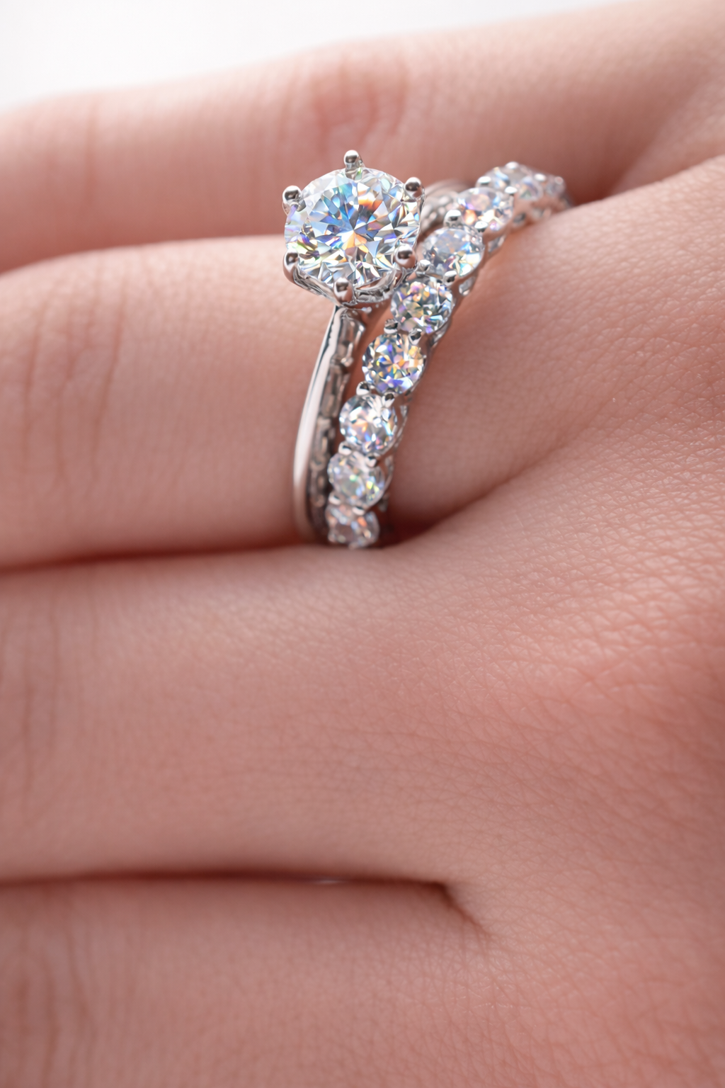 Solitaire 6.5mm Moissanite Ring