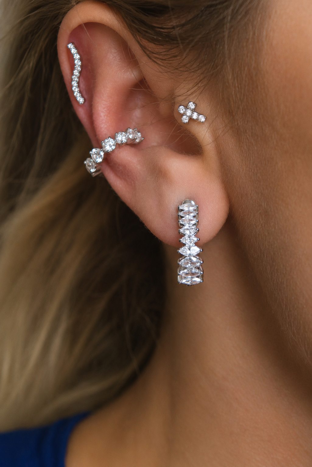 Mayfair Marquise Hoop Earrings