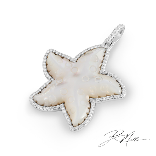 Amalfi Natural Mother-of-Pearl & Moissanite Starfish Pendant