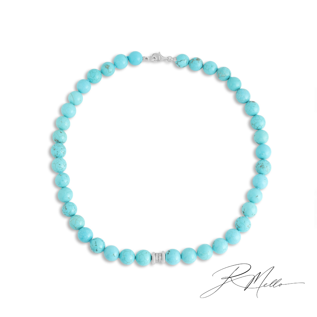 Mykonos Natural Turquoise Beaded Necklace