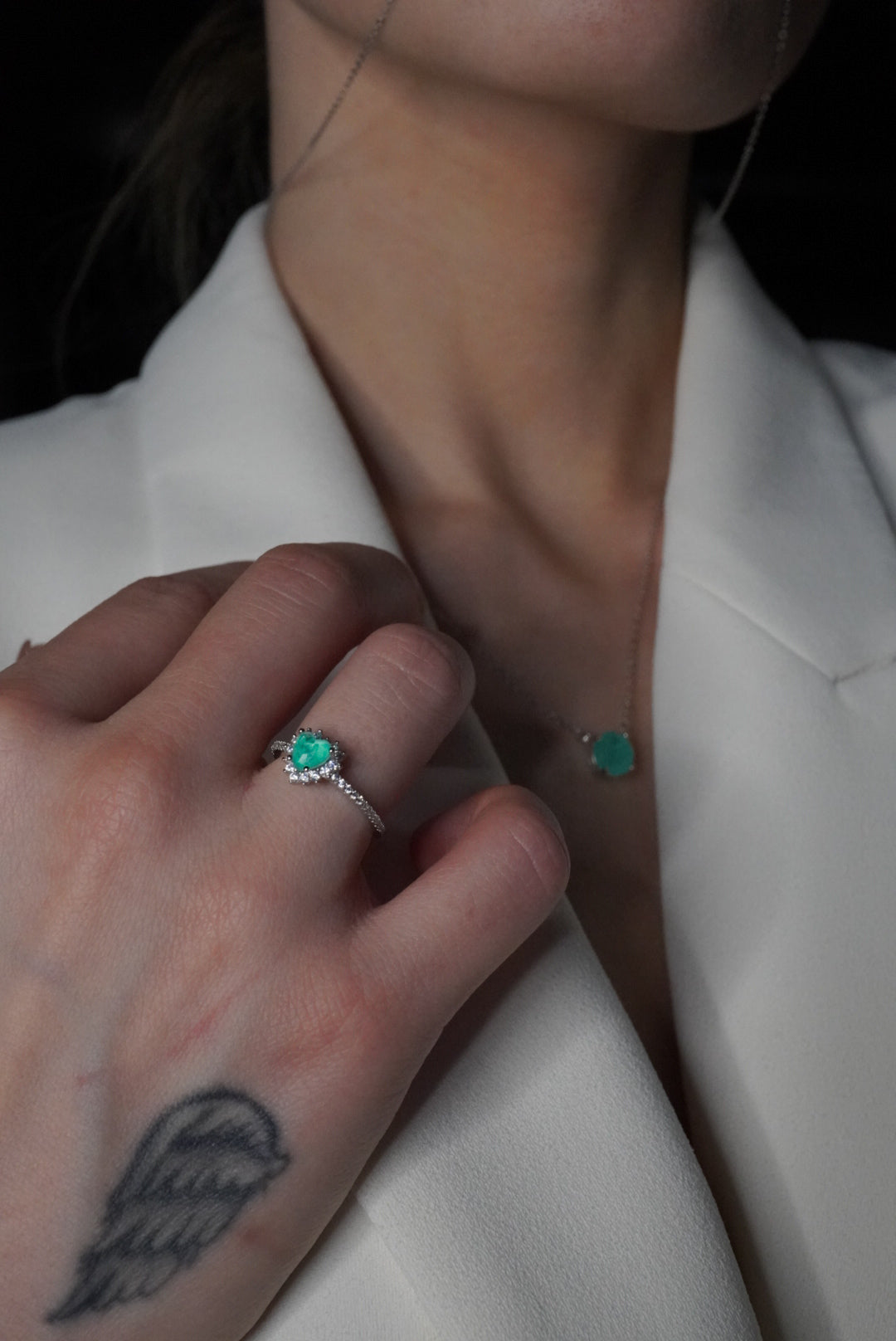 Chelsea 8mm Natural Colombian Emerald Necklace