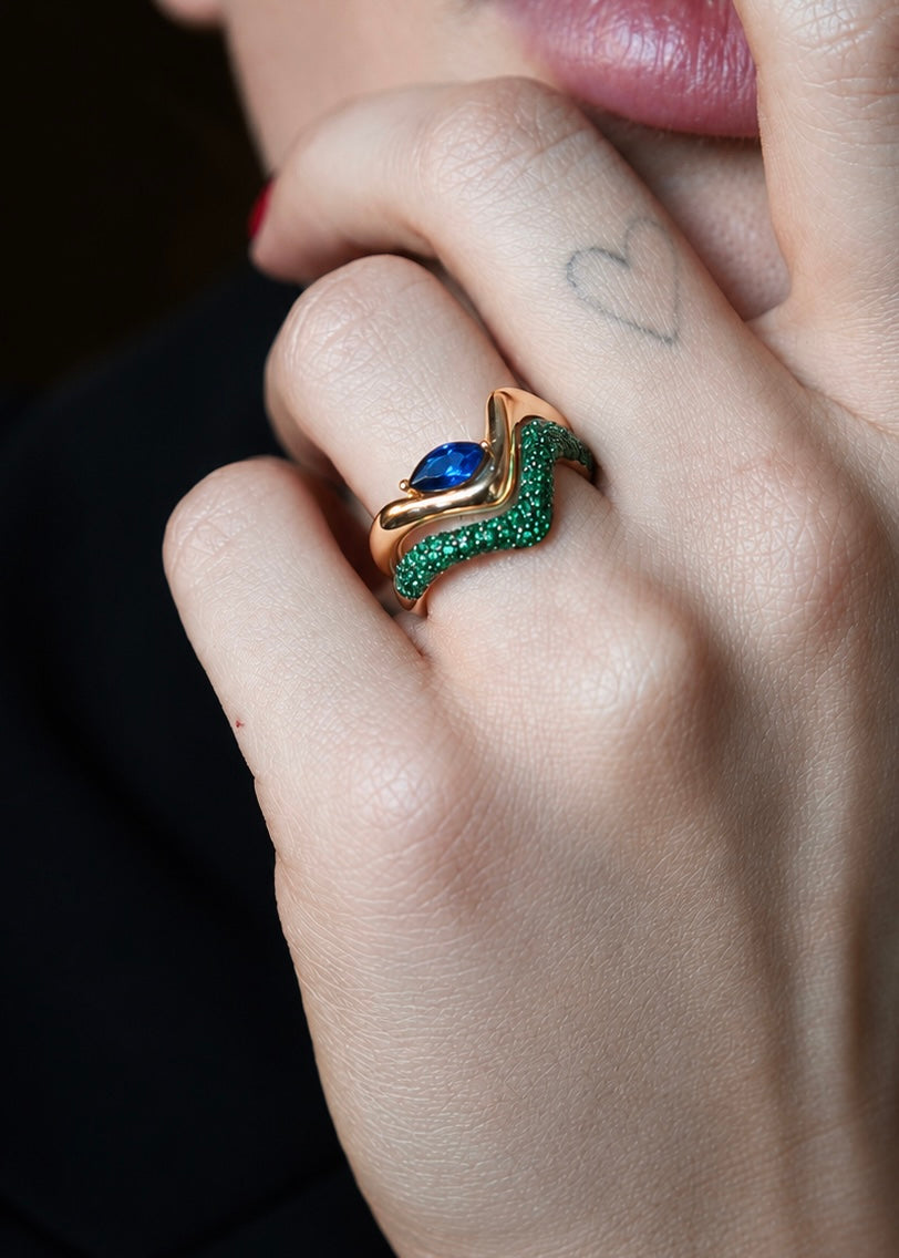 Selene Sapphire Blue Ring