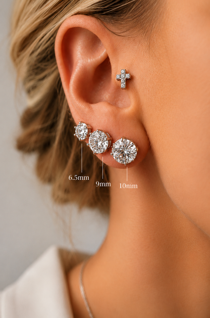 Majesty 9mm Moissanite Solitaire Studs