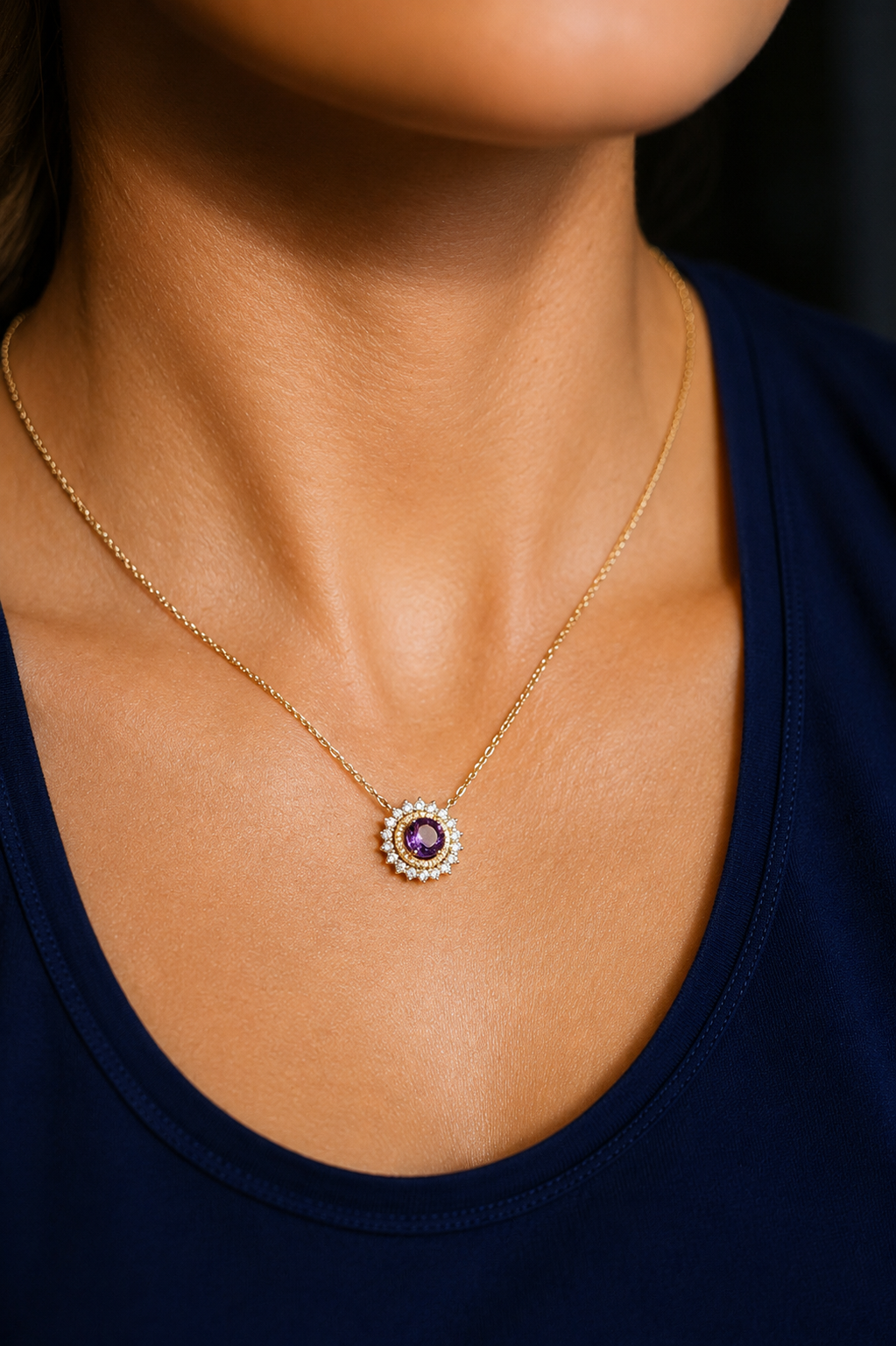 Gaia Soleil Natural Amethyst Necklace