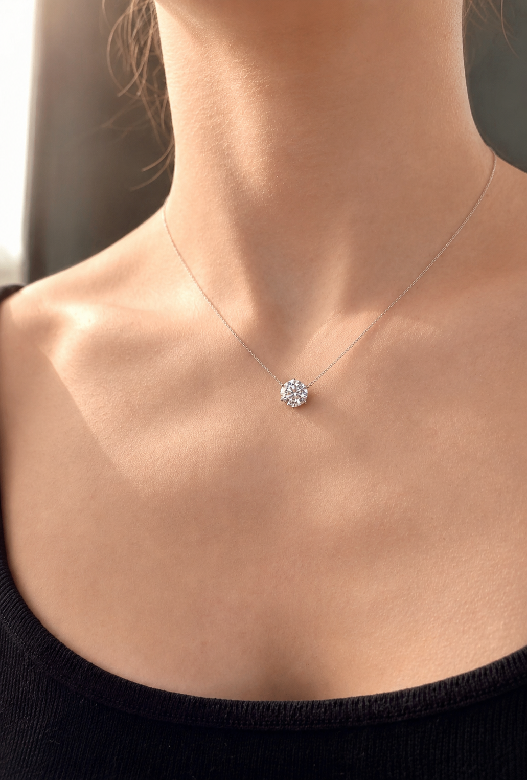 Majesty 8mm Portuguese Cut Moissanite Necklace