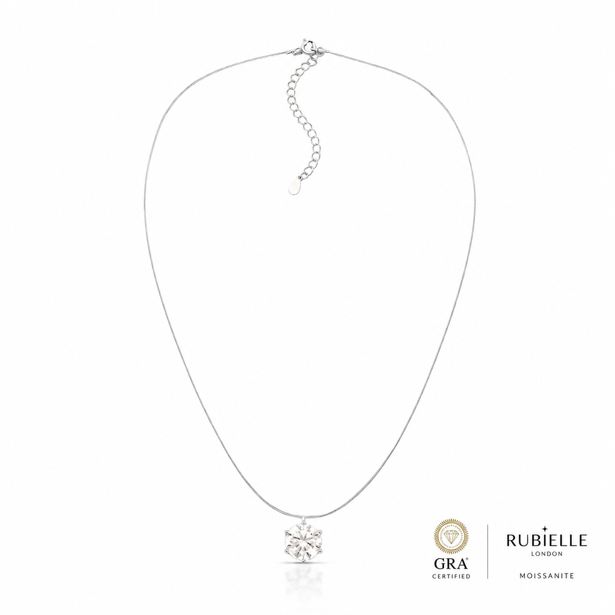 Majesty 9mm Moissanite Floating Necklace