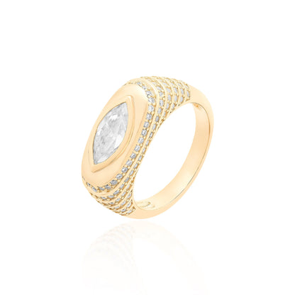 Marlborough Marquise Moissanite Ring | 18k Gold Vermeil