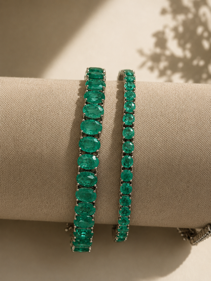 Chivor 3mm Natural Colombian Emerald Riviera Bracelet