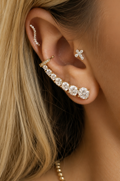 Cascata Ear Cuff — Silver & Gold
