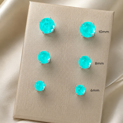 Chelsea 6mm Natural Colombian Emerald Studs
