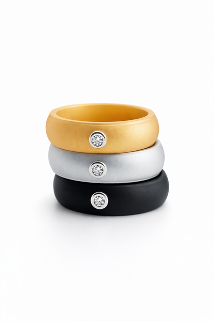 Active Gold Moissanite Ring