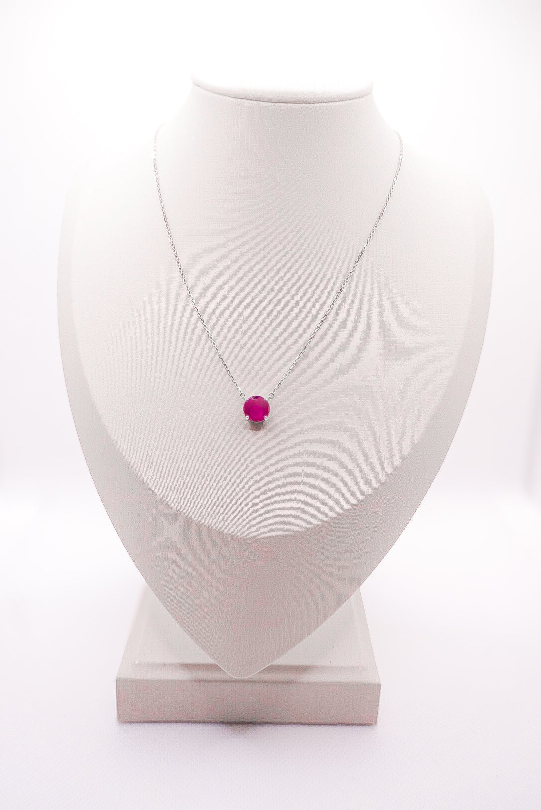 Chelsea 8mm Lab-Grown Pink Sapphire Necklace