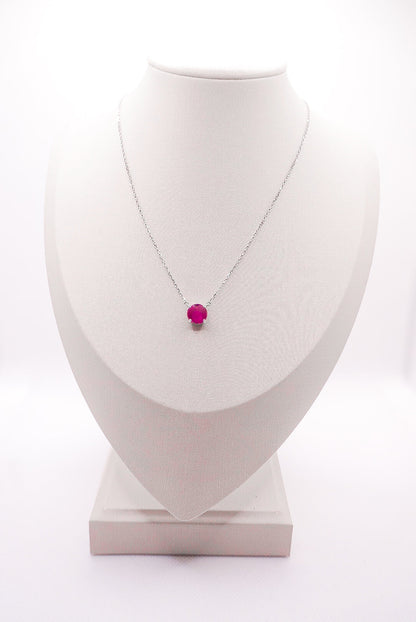 Chelsea 8mm Lab-Grown Pink Sapphire Necklace