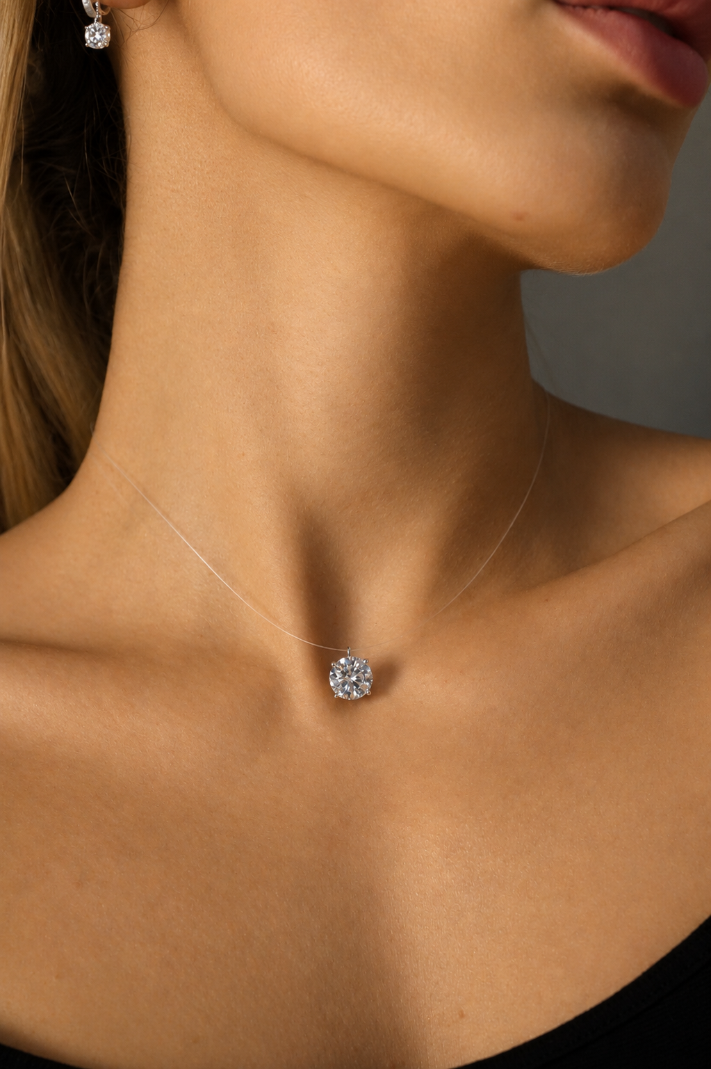 Majesty 9mm Moissanite Floating Necklace