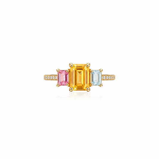 Trinity Lumière Natural Gemstone Ring