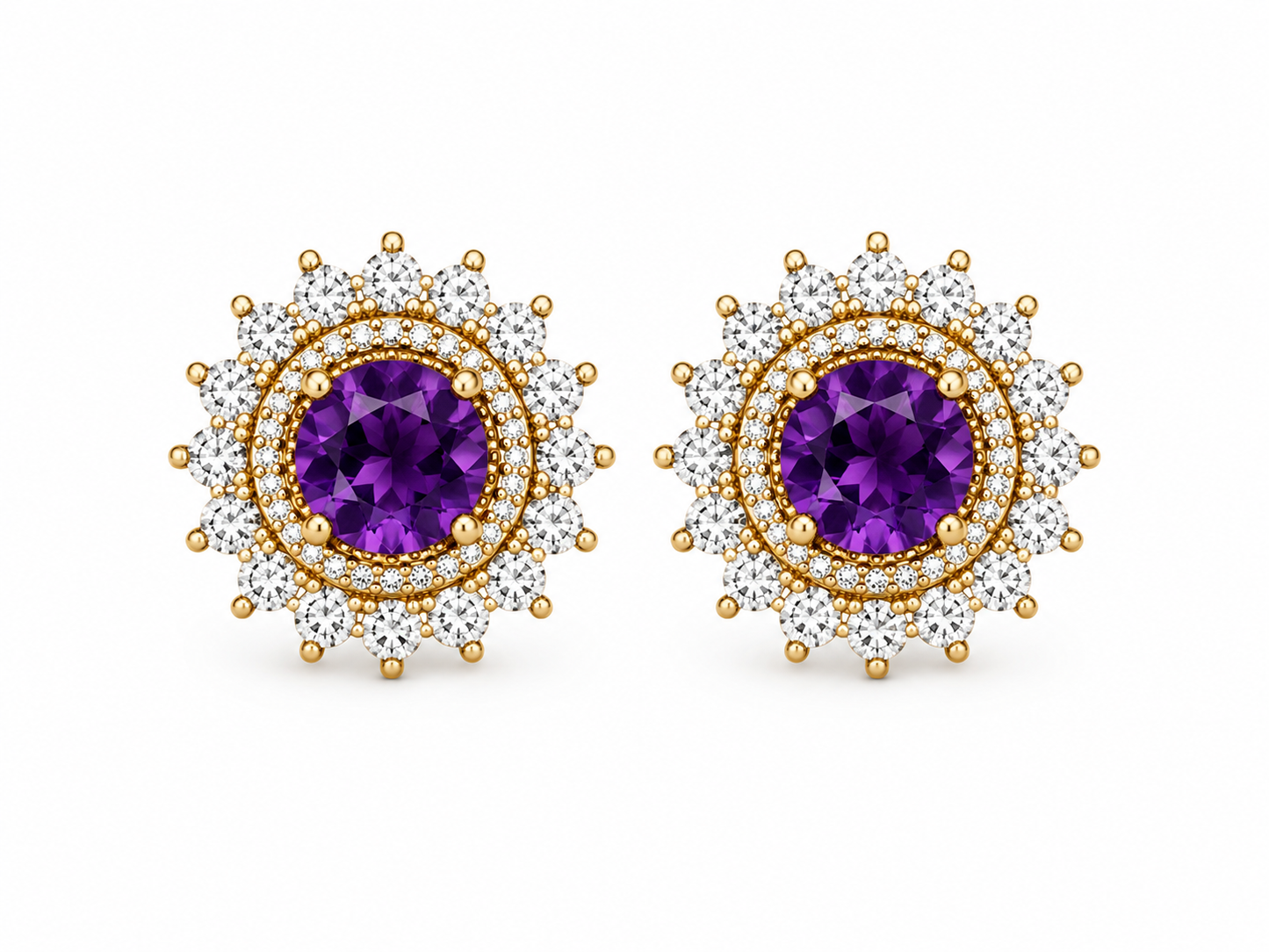 Gaia Soleil Natural Amethyst Earrings