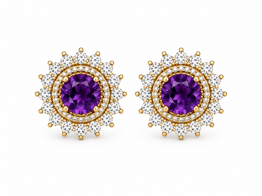 Gaia Soleil Natural Amethyst Earrings
