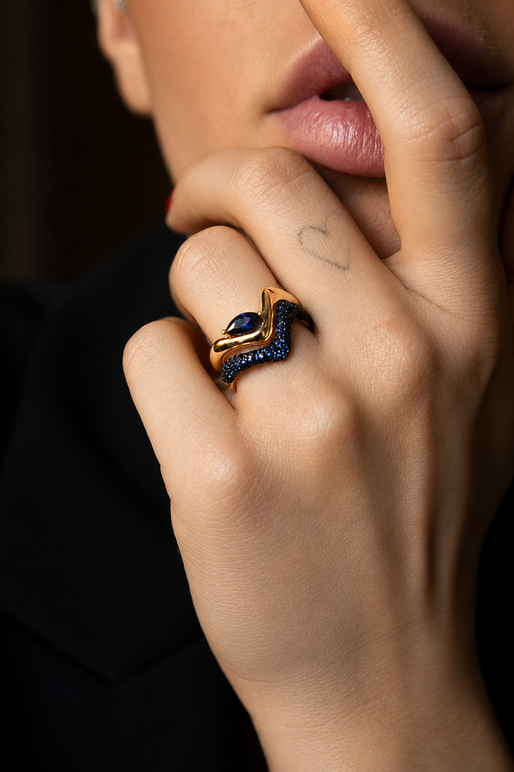 Selene Sapphire Blue Ring