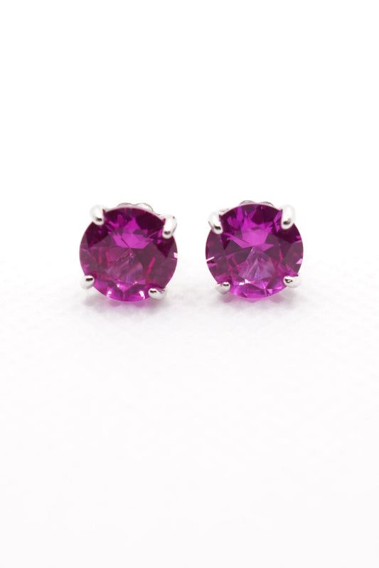 Chelsea 8mm Lab-Grown Pink Sapphire Studs