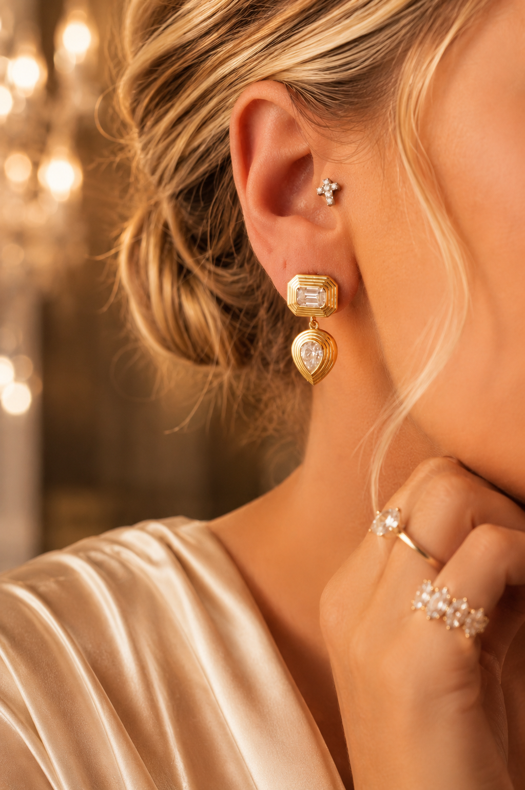 Mayfair Mosaic Moissanite Earrings