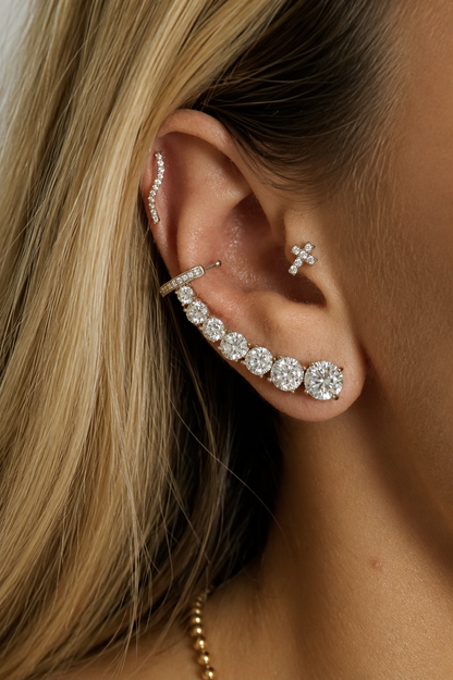 Cascata Ear Cuff — Silver & Gold