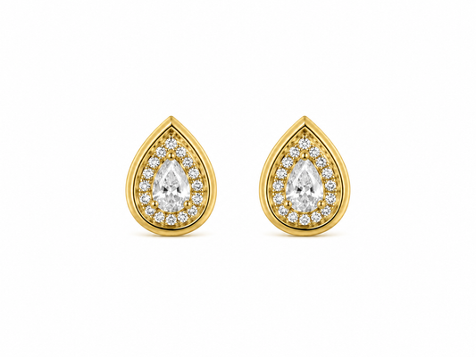 Victoria Pear Moissanite Earrings | 18k Gold