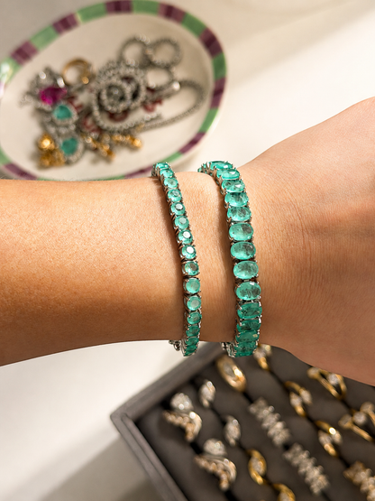 Chivor 3mm Natural Colombian Emerald Riviera Bracelet