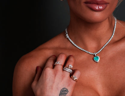 Belgravia Heart Natural Colombian Emerald Pendant