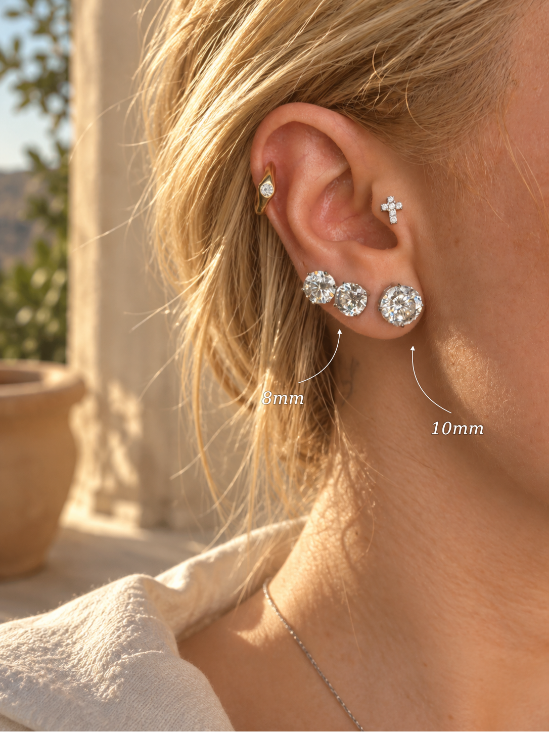Majesty 8mm Moissanite Solitaire Studs
