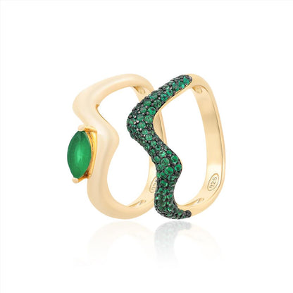 Selene Emerald Fusion Ring