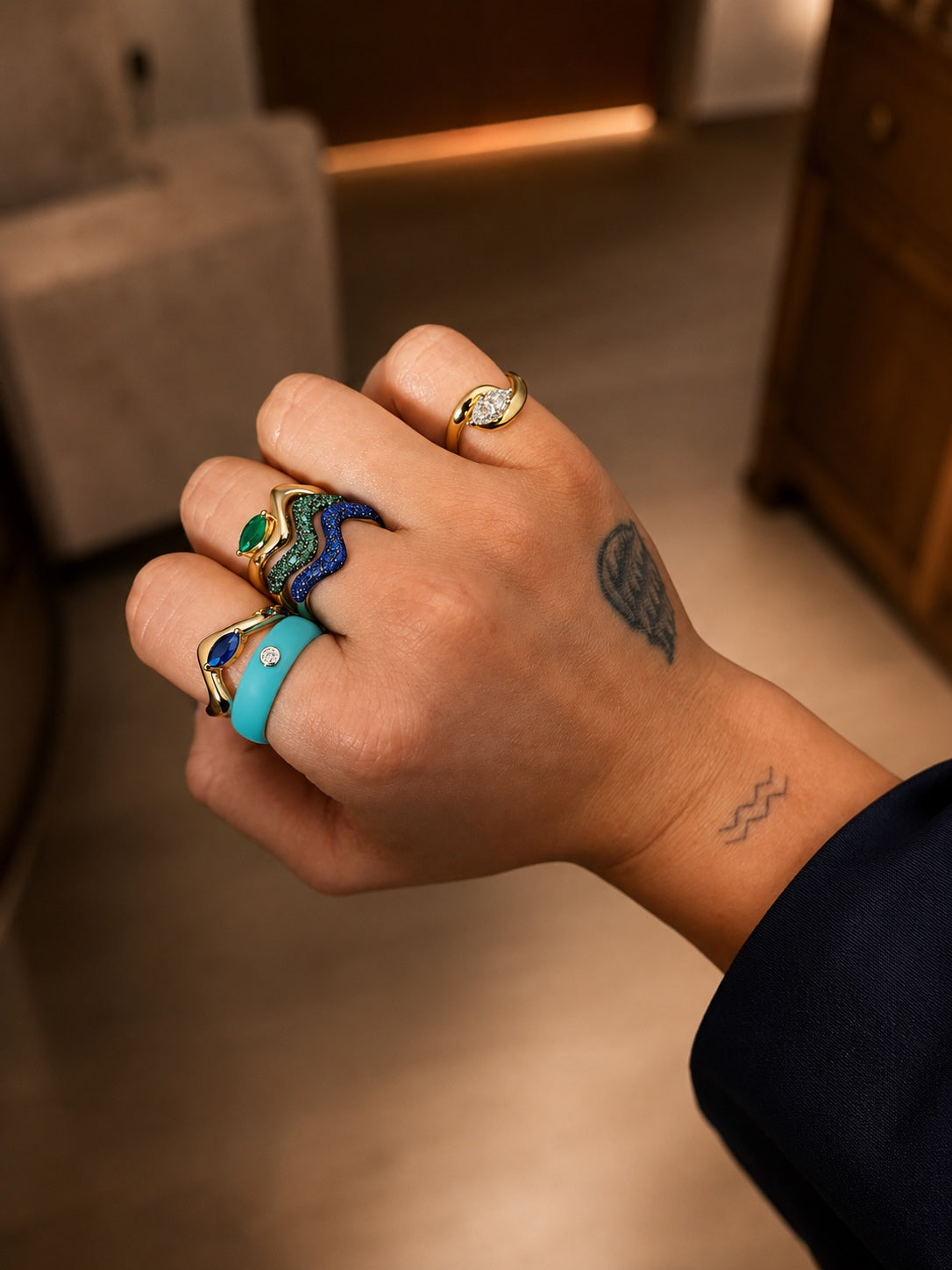 Selene Sapphire Blue Ring