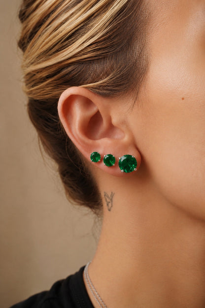 Chelsea 8mm Emerald Fusion Studs