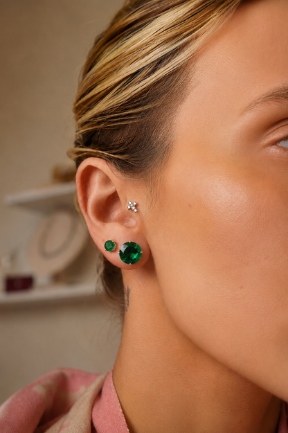 Chelsea 12mm Emerald Fusion Studs