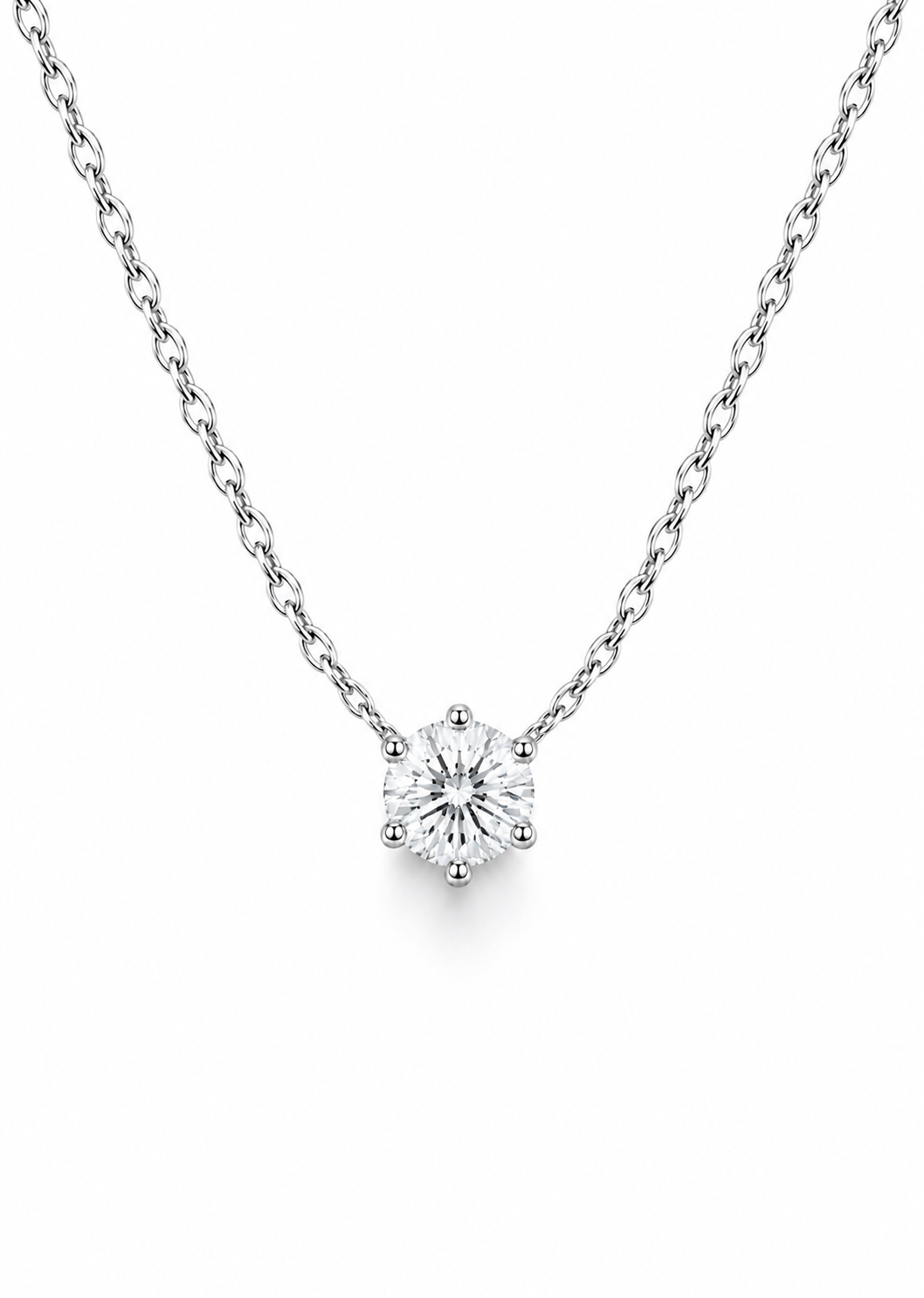 Majesty 6.5mm Moissanite Solitaire Necklace
