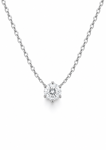Majesty 6.5mm Moissanite Solitaire Necklace