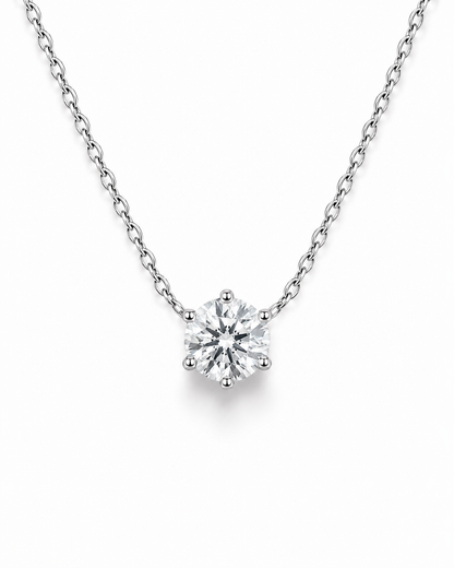 Majesty 8mm Moissanite Solitaire Necklace