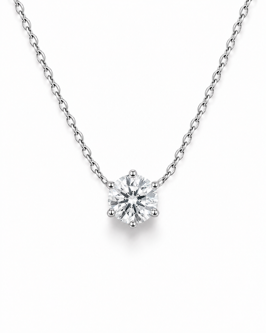 Majesty 8mm Moissanite Solitaire Necklace