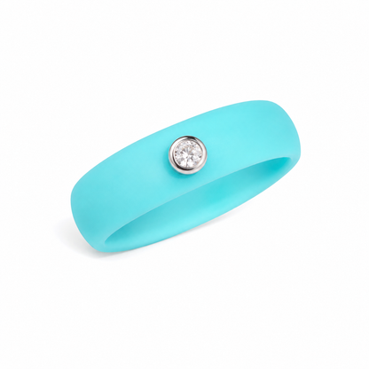 Active Cyan Moissanite Ring