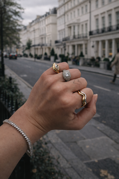 Dynasty Marquise Moissanite Pinky Ring | 18k Gold Vermeil