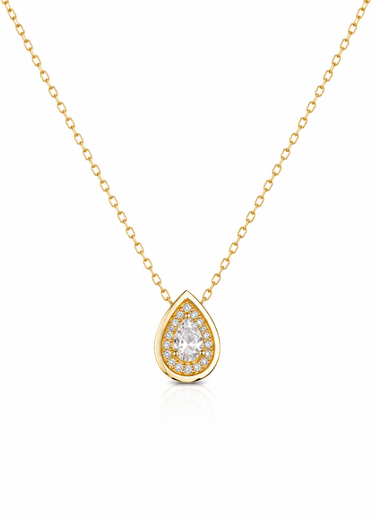 Victoria Pear Moissanite Necklace | 18k Gold Vermeil