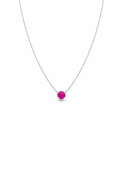 Chelsea 8mm Lab-Grown Pink Sapphire Necklace